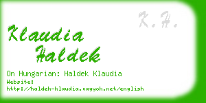klaudia haldek business card
